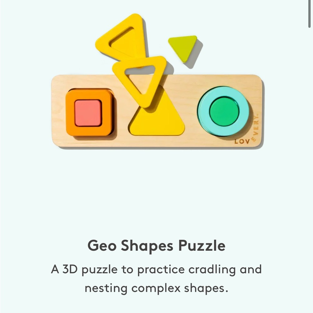LOVEVERY- Geo Shapes Puzzle from The Realist Play Kit, Months 19, 20, 21